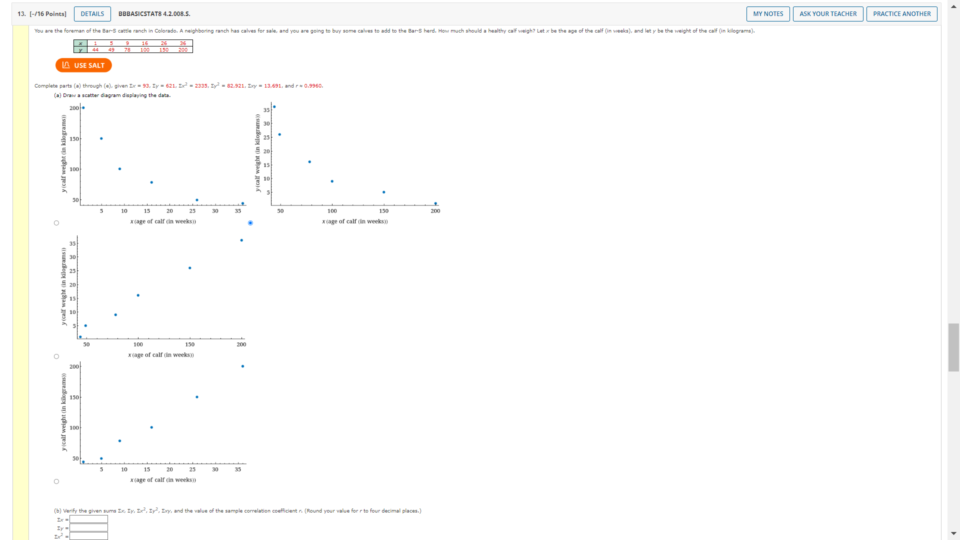 13. [-/16 Points] DETAILS BBBASICSTAT8 4.2.008.5. MY NOTES ASK YOUR TEACHER