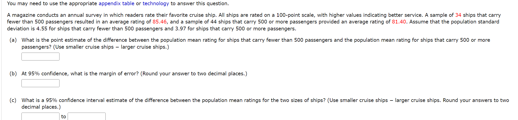 5.2 You may need to use the appropriate appendix table or technology