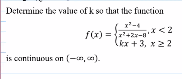 I have no idea about this question Determine the value of k