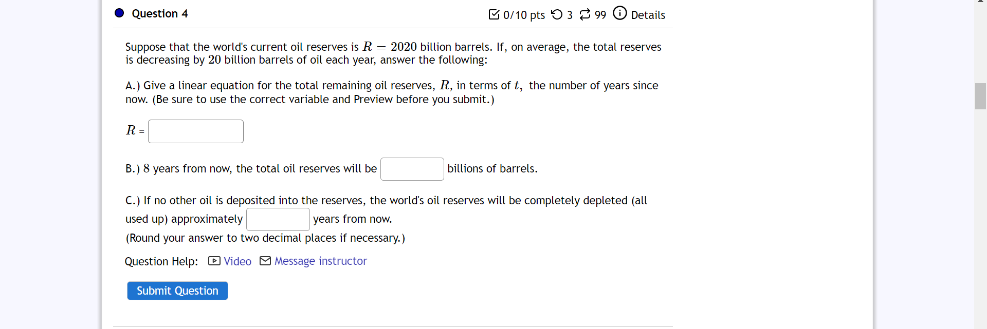 the population to grow from 1189 students to 1457 students? years 3)