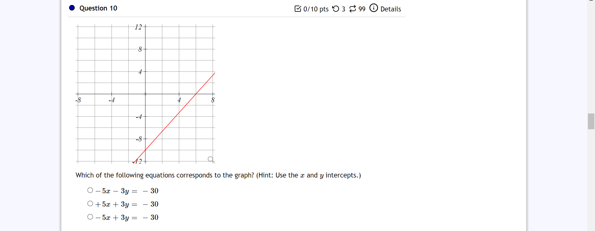 99 (D Details 4k q Which of the following equations corresponds to