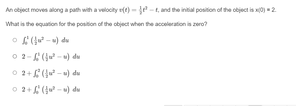 = 1. What is the position of the object at t =