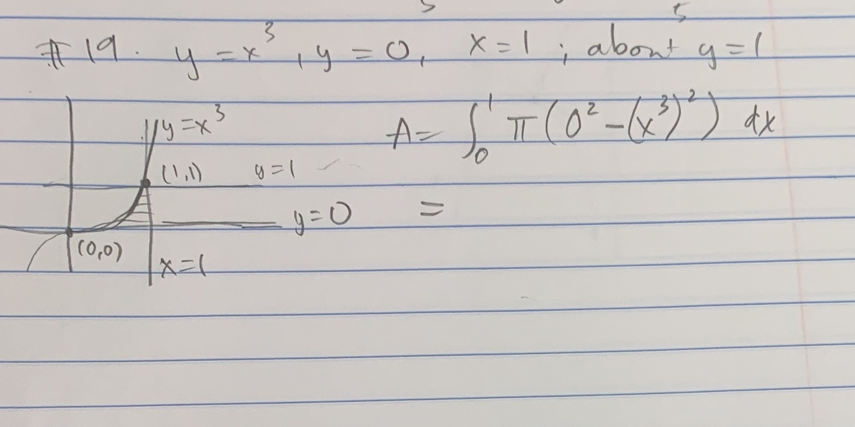 Find the area # 19 . 4 - x 4 = 0