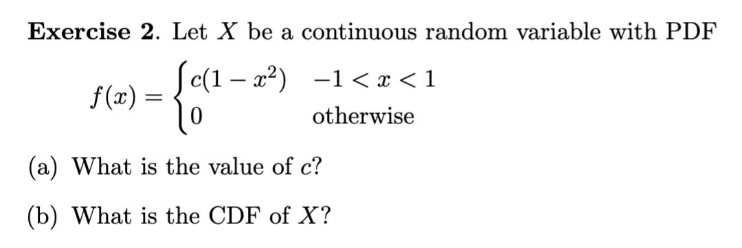 c(l 0 otherwise (a) What is the value of c? (b) What