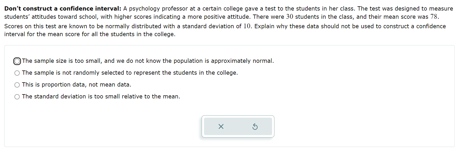 10. Explain why these data should not be used to construct a