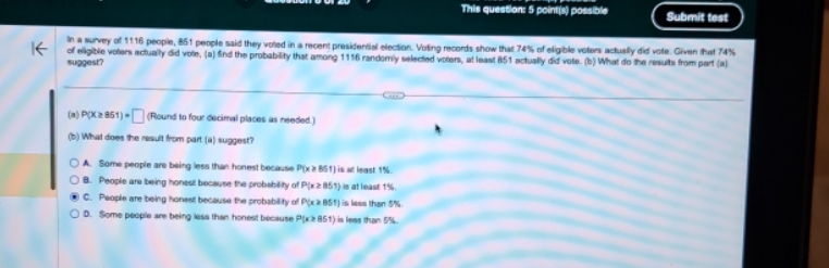 11 18 people, 861 people said they voted in a recent presidential