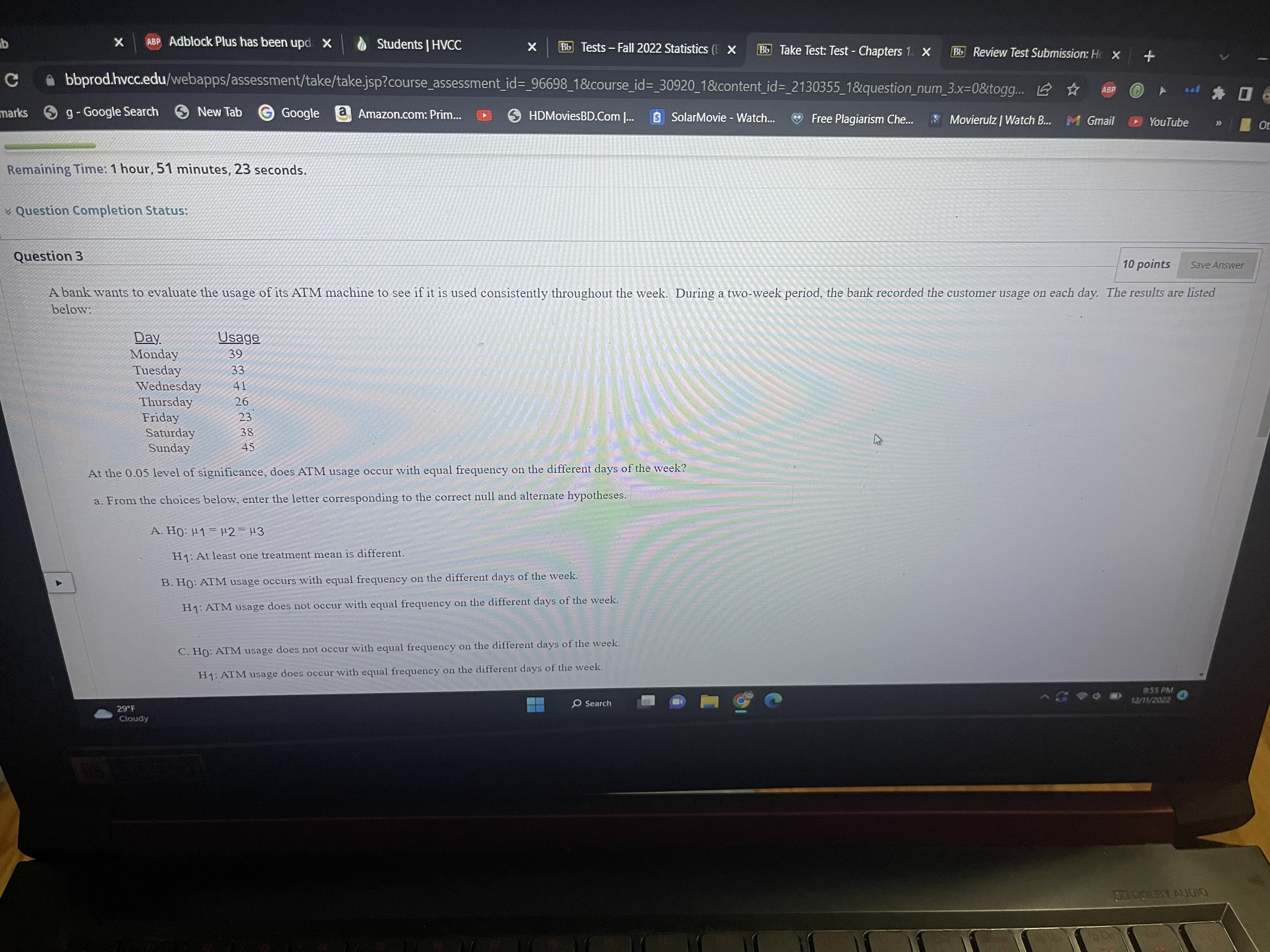 X - Z . From the choices below, enter the letter corresponding