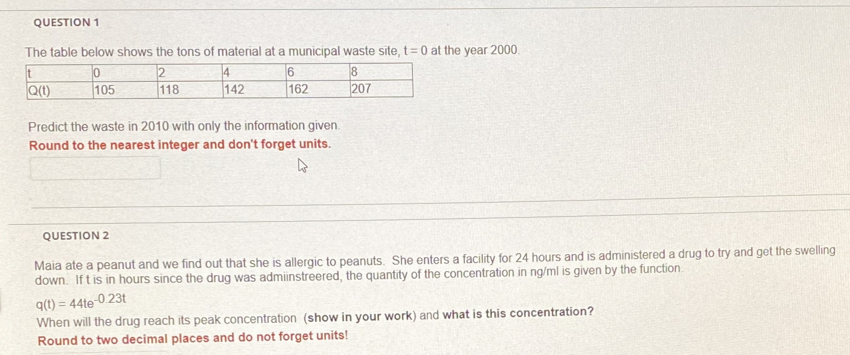 I need help on these questions QUESTION 1 The table below shows