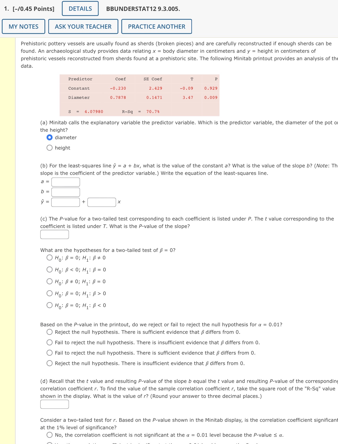  1. [-/0.45 Points] DETAILS BBUNDERSTAT12 9.3.005. MY NOTES ASK YOUR TEACHER