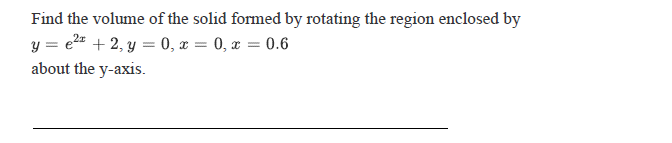 a)\". Find the volume of the solid formed by rotating the region