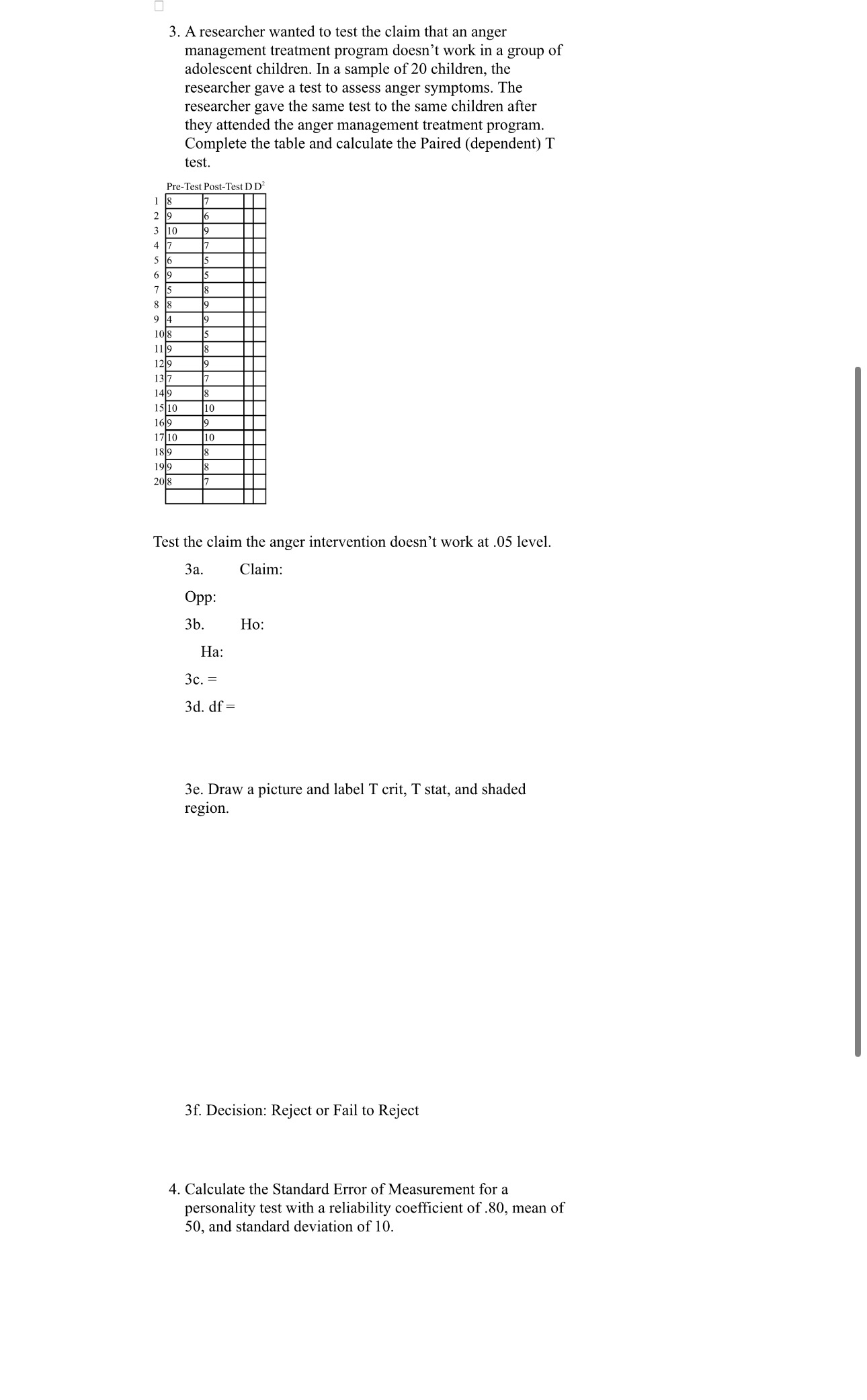 relationship between Reading Test and Math Test. The counselor randomly gave 15