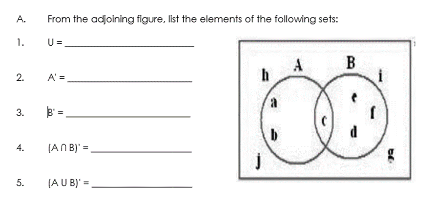 {3, 4, 6, 8) be two subsets of the universal set U