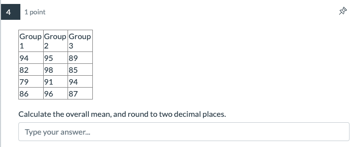 and 3, what is the correct conclusion for these data? Reject the