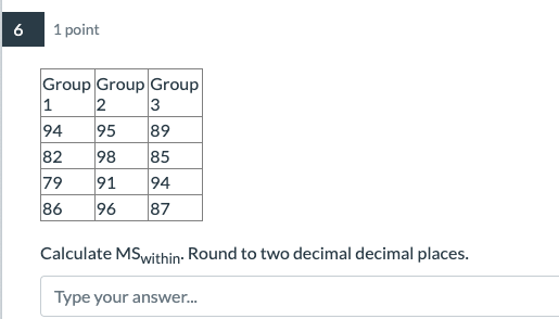 null hypothesis; the groups are all equal. Reject the null hypothesis; the