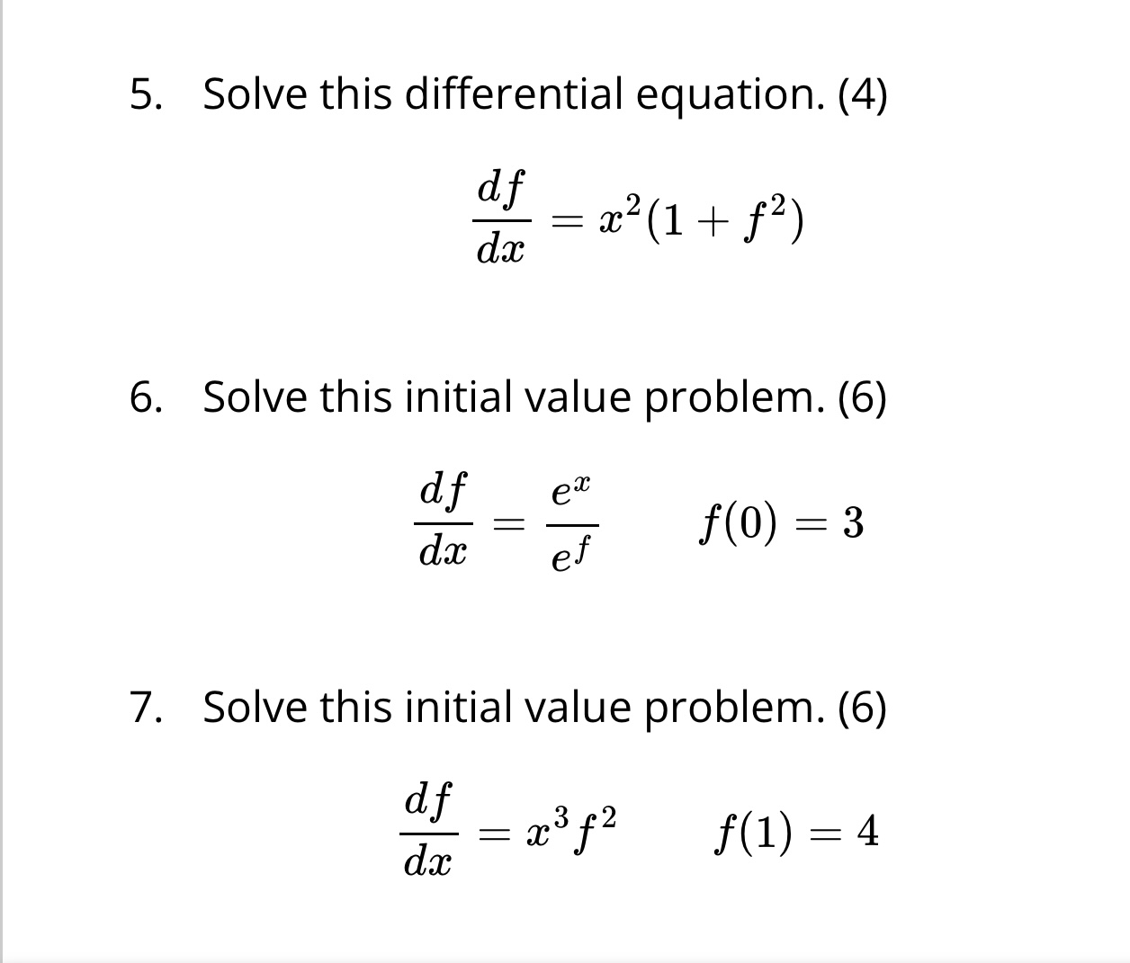 label your substitution. (4) 2 4 / +mda: Solve this differential equation.