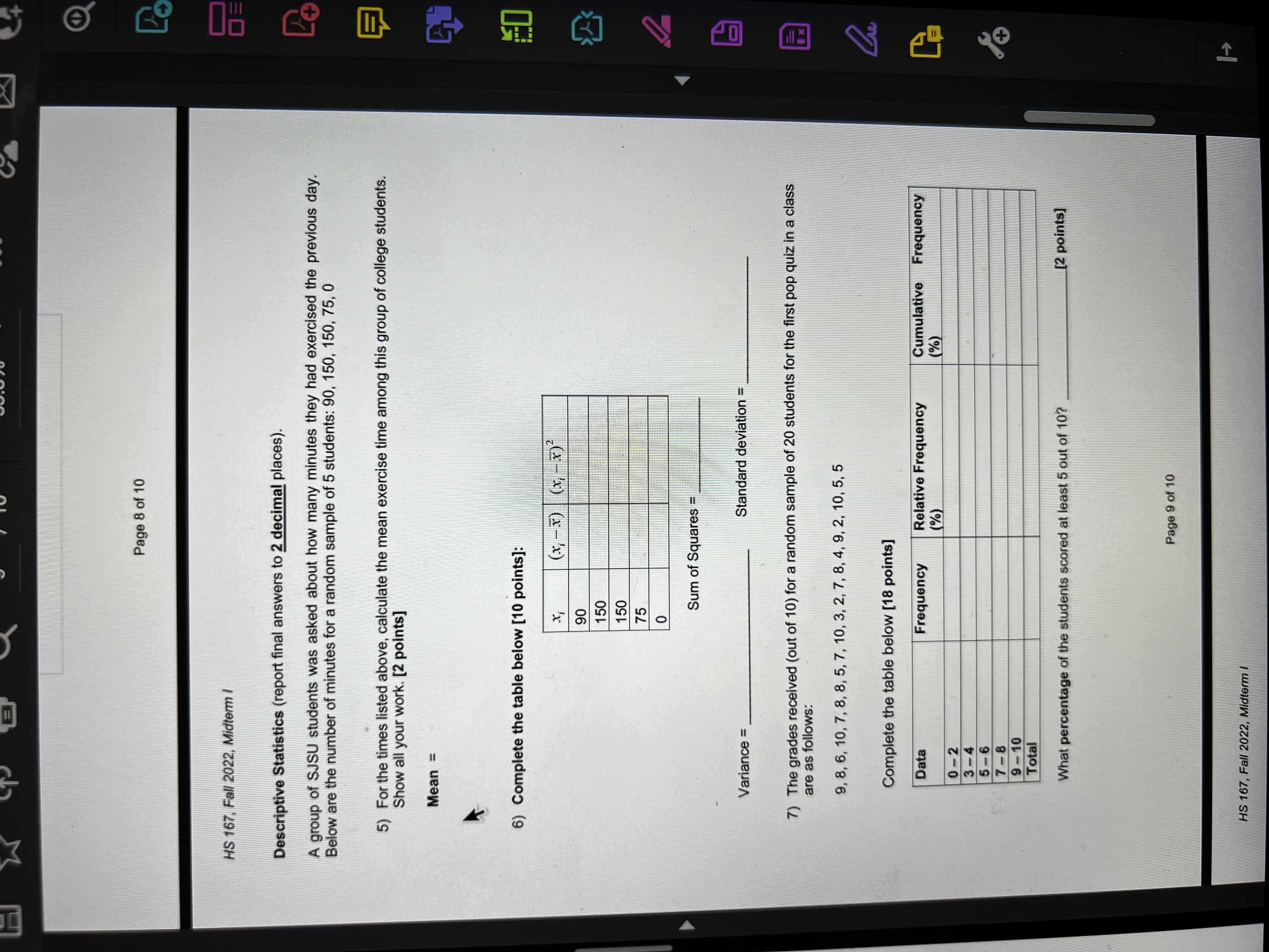 10 HS 167, Fall 2022, Midterm / Part B: Problem-Solving [50 pts.