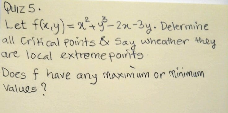 Quiz 5: Let f be a function defined by: Please see the