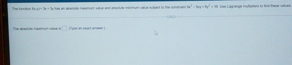 i need help finding the maximum and minimum The function I(x y)