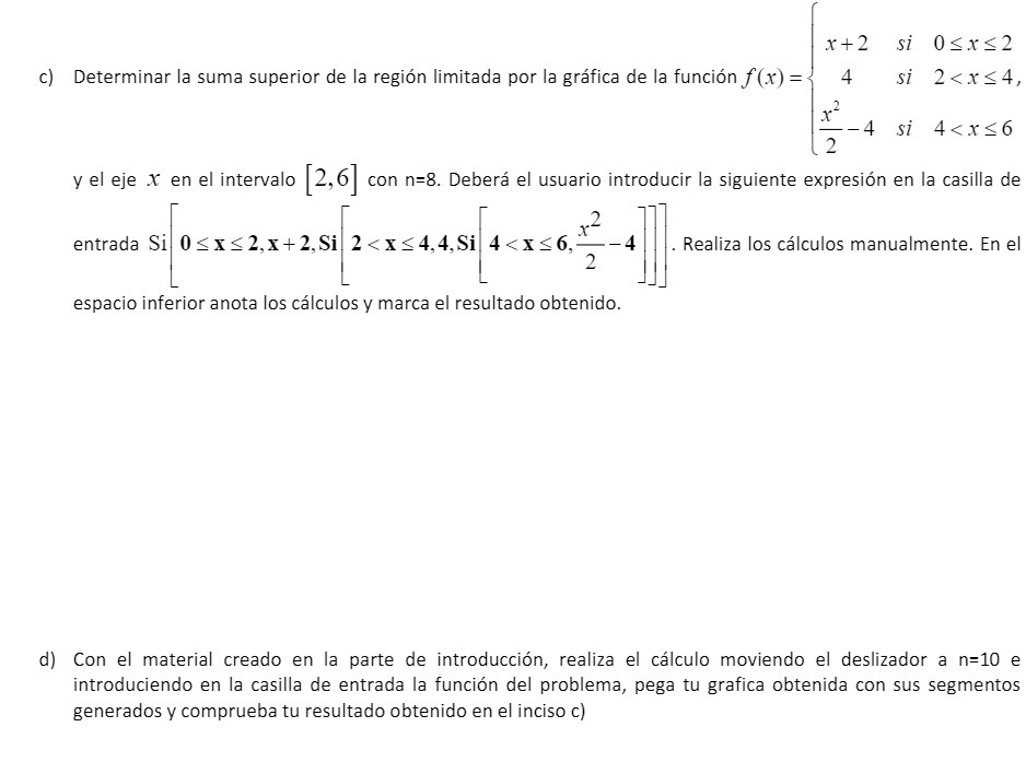 grfica de la funcin f(x) 4 4 2 2 < xS4, y