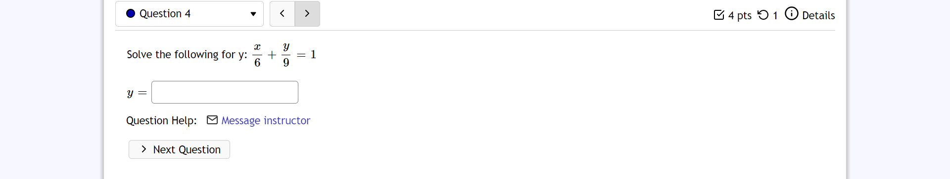 Help: 8 Message instructor ': > Next Question ' ' .Question7 v