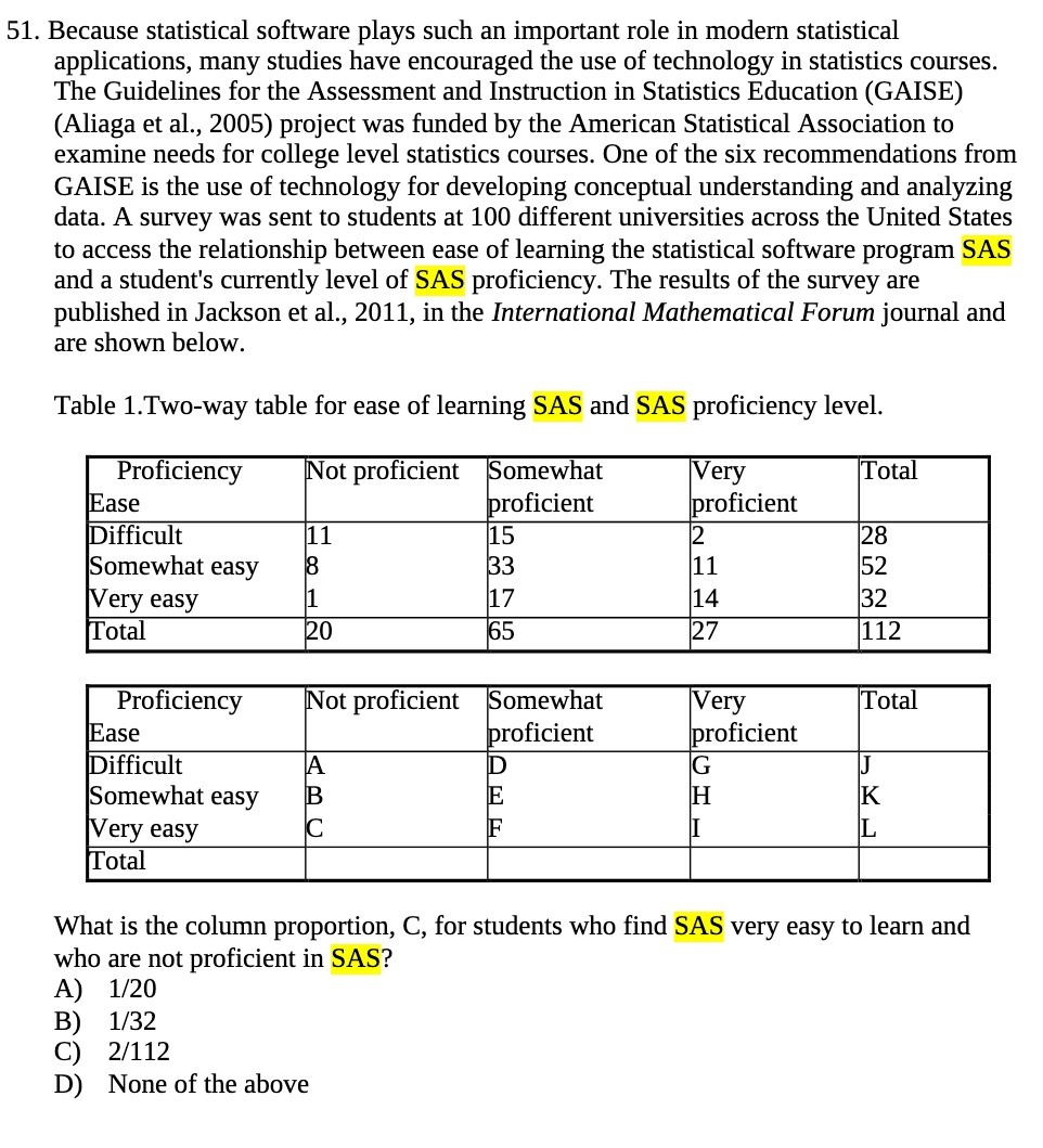 51. Because statistical software plays such an important role in modern