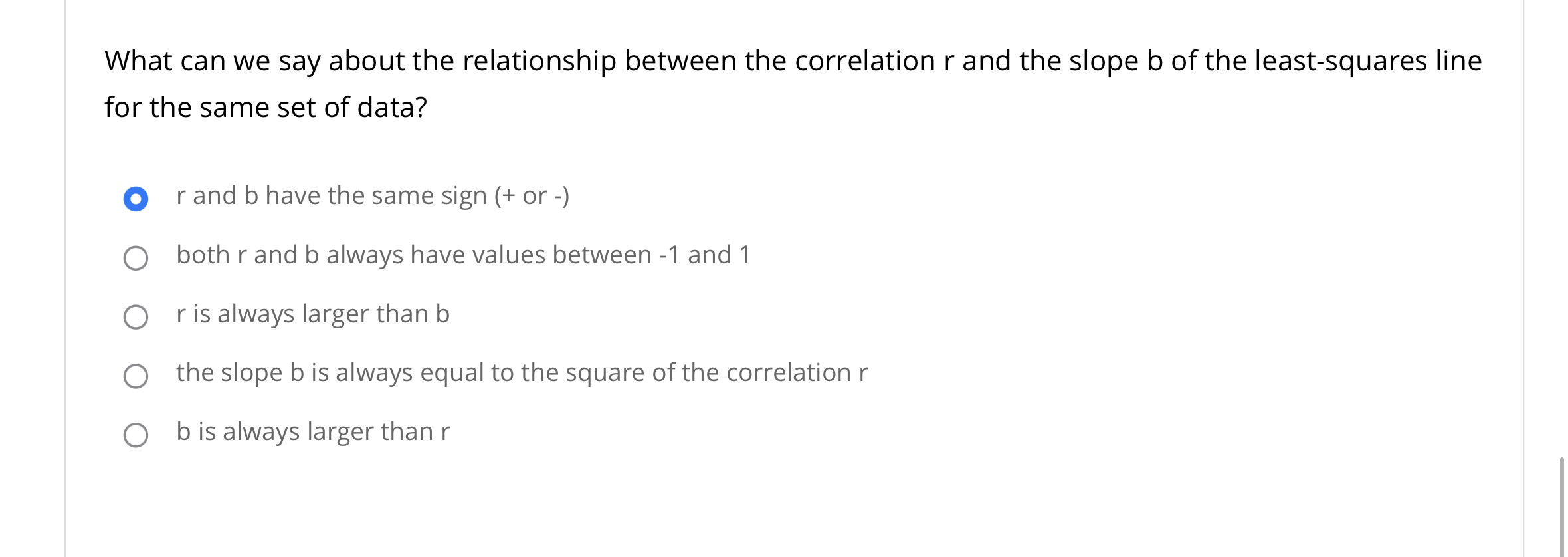 advise? There is a strong relationship between the two variables. There is