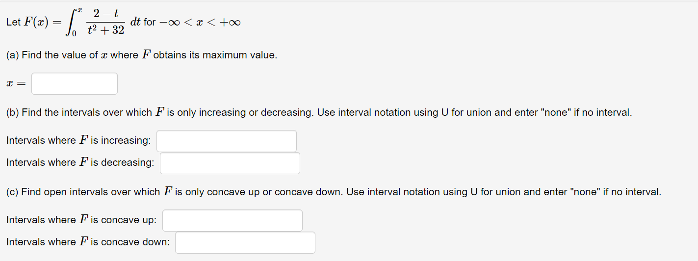 Use interval notation using U for union and enter "none" if no