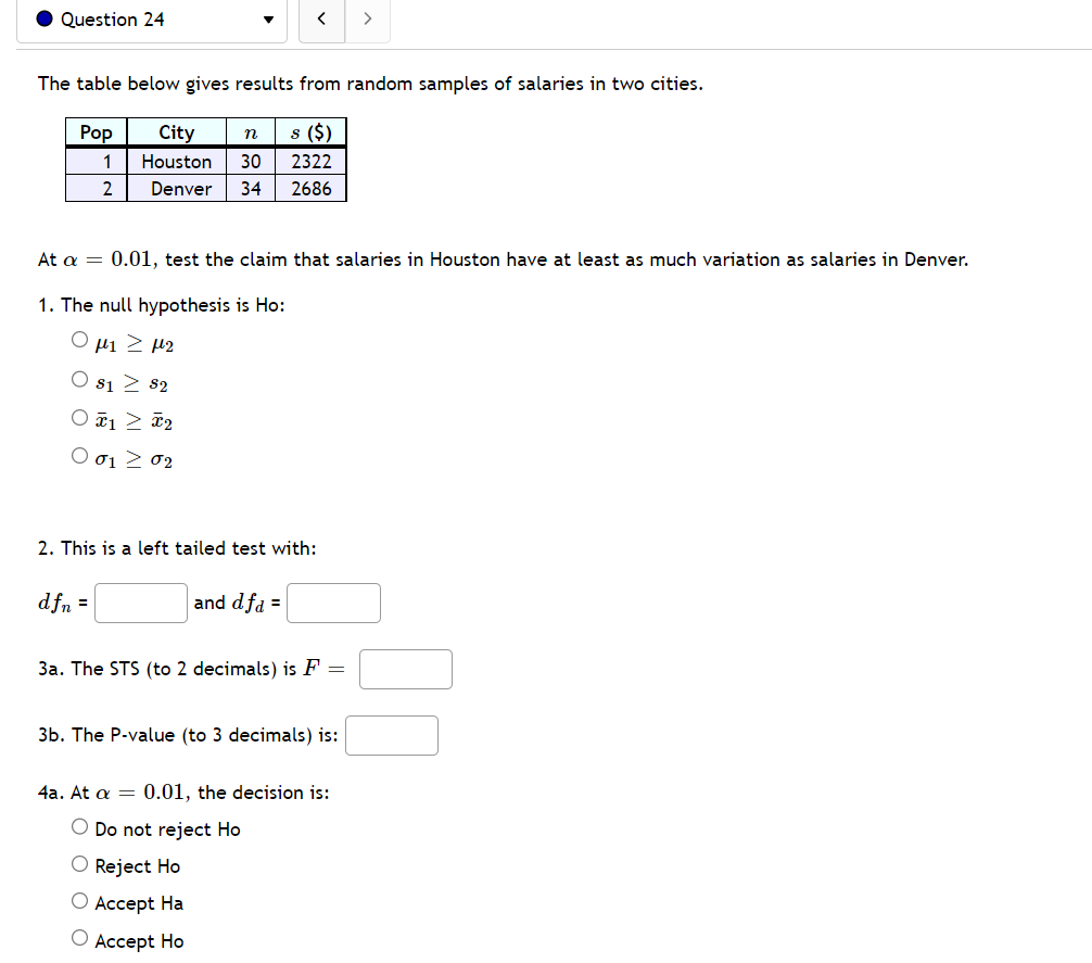 decimals] is F = 3b. The P-value {to 3 decimals} is: 4a.