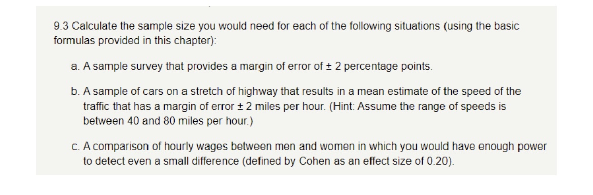 the following situations (using the basic formulas provided in this chapter): a.