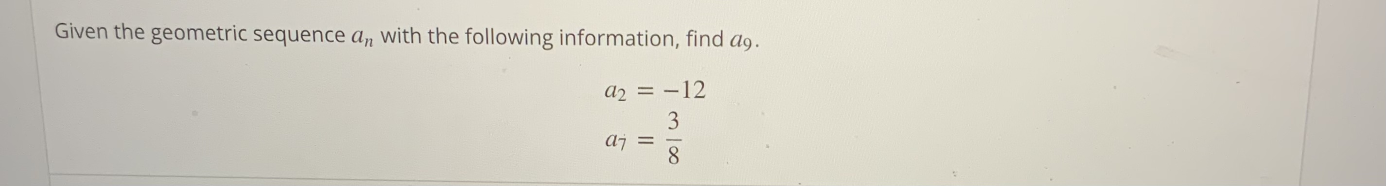 the following finite arithmetic sequence? 11, 5, -1, ..., -103Given the geometric