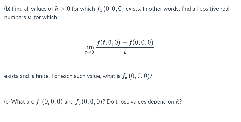 0: 0): where k is a positive constant. (3) Find all values