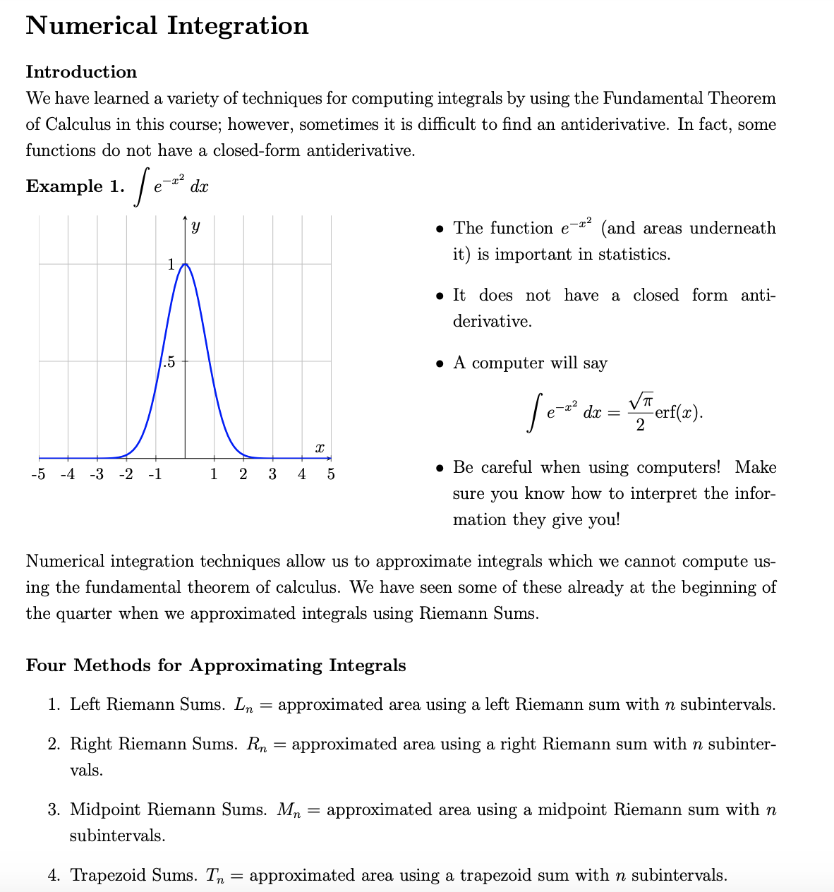 all I was given.BACKGROUND and PROBLEM (1): Numerical Integration Introduction We have