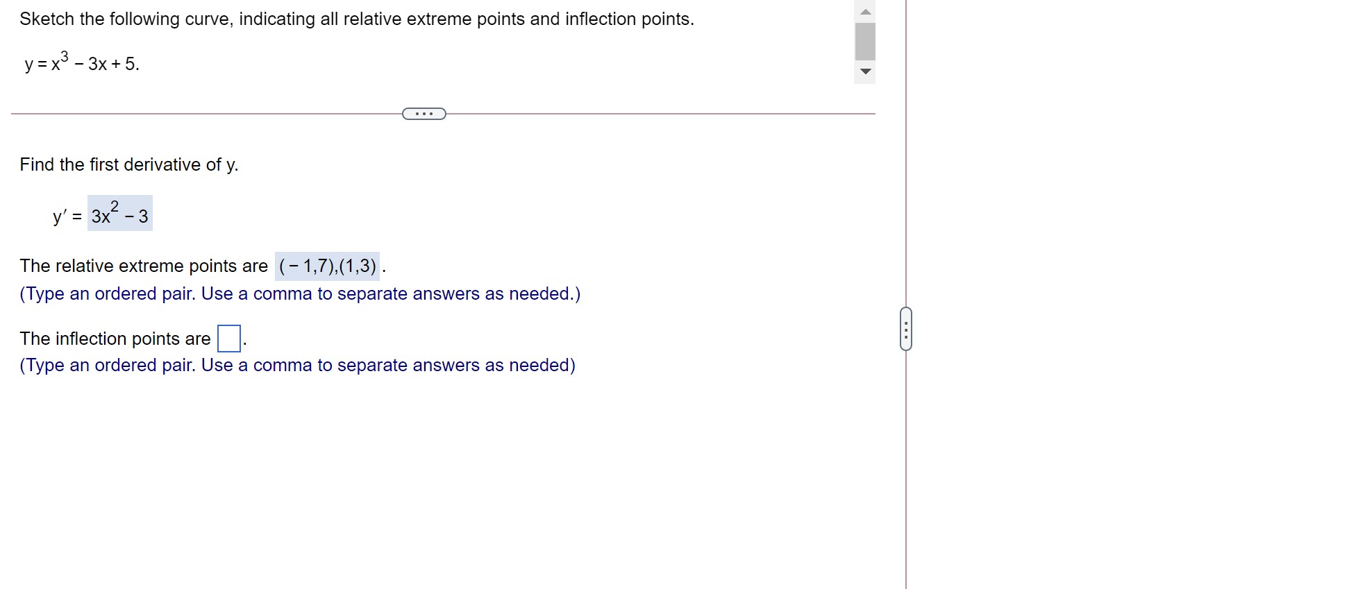 = x3 27x The relative minimum point on the graph is (3,