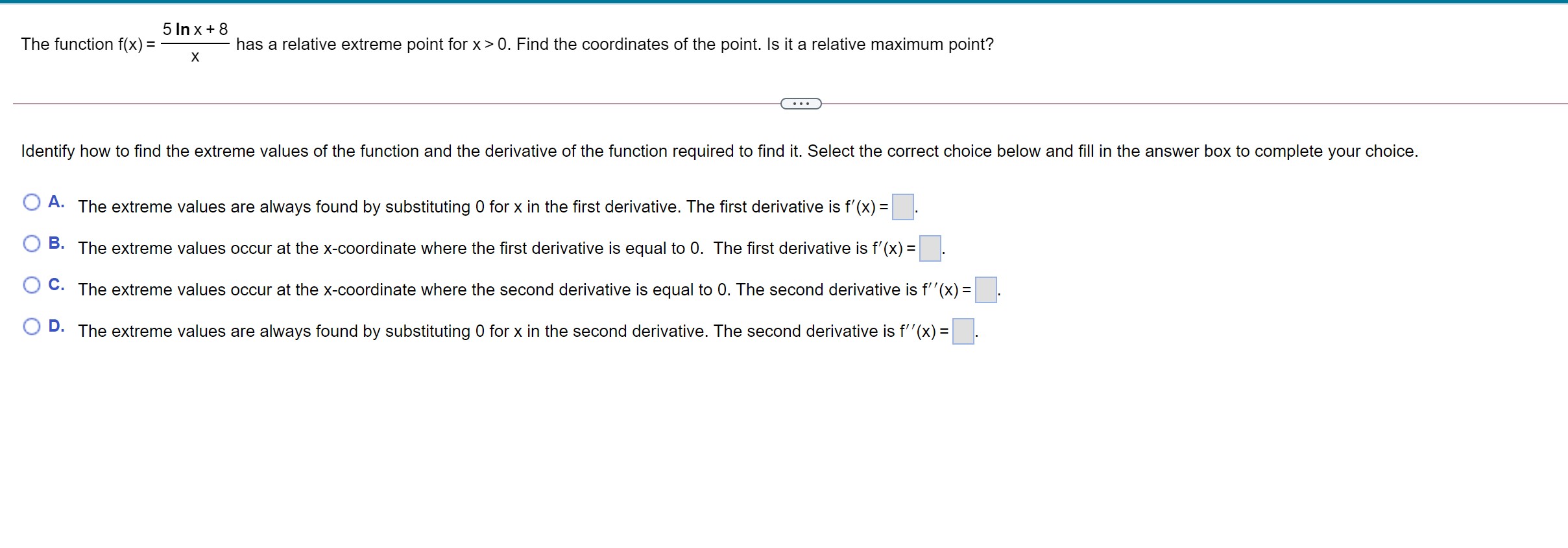 inflection points. y= x5 - 3x + 5. . . . Find