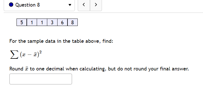  0 Question 3 v For the sample data in the table