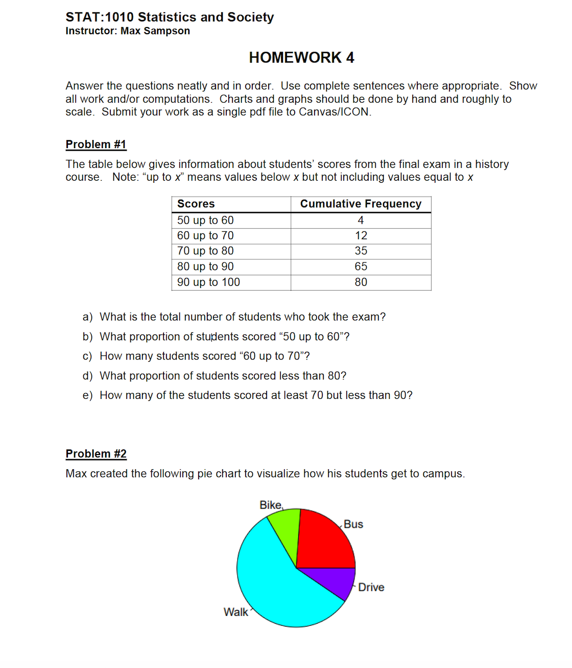 roughly to scale. Submit your work as a single pdf file to