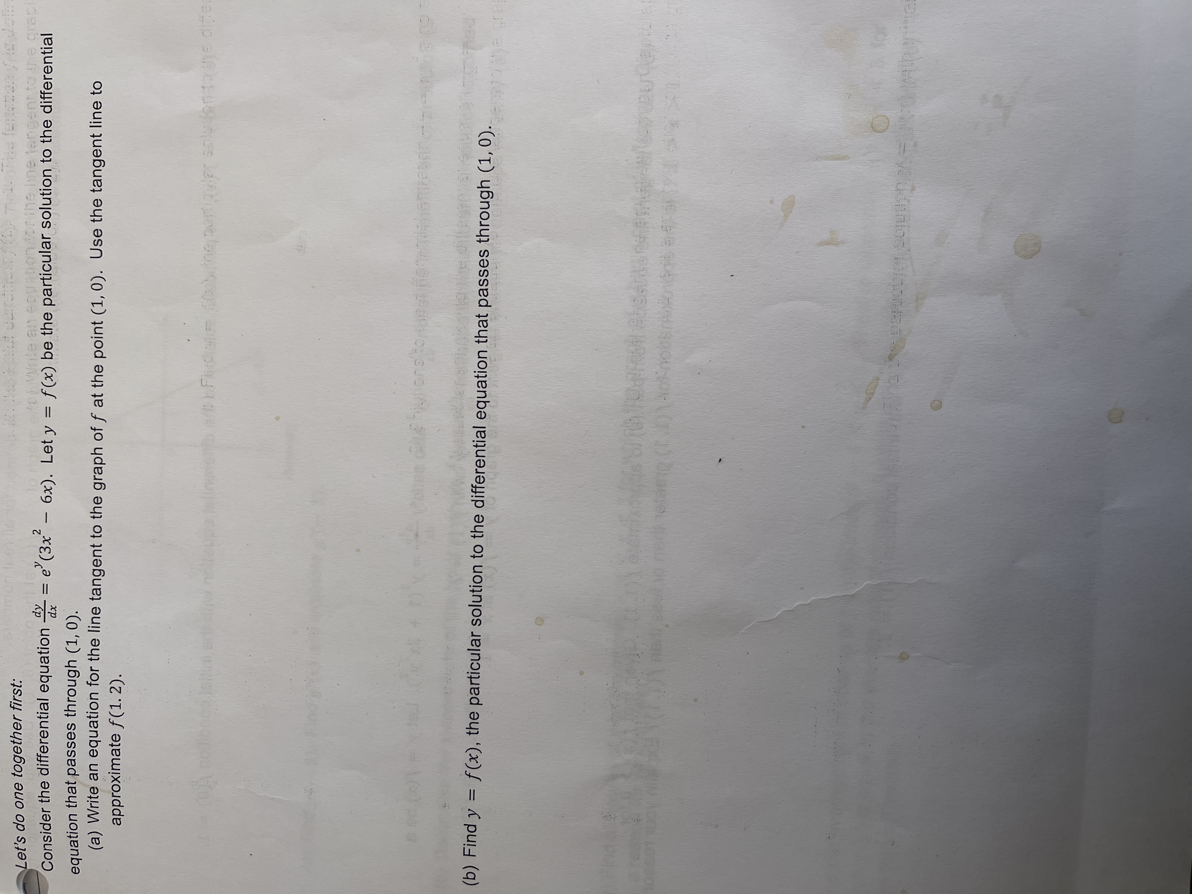 Let's do one together first: the langer Consider the differential equation