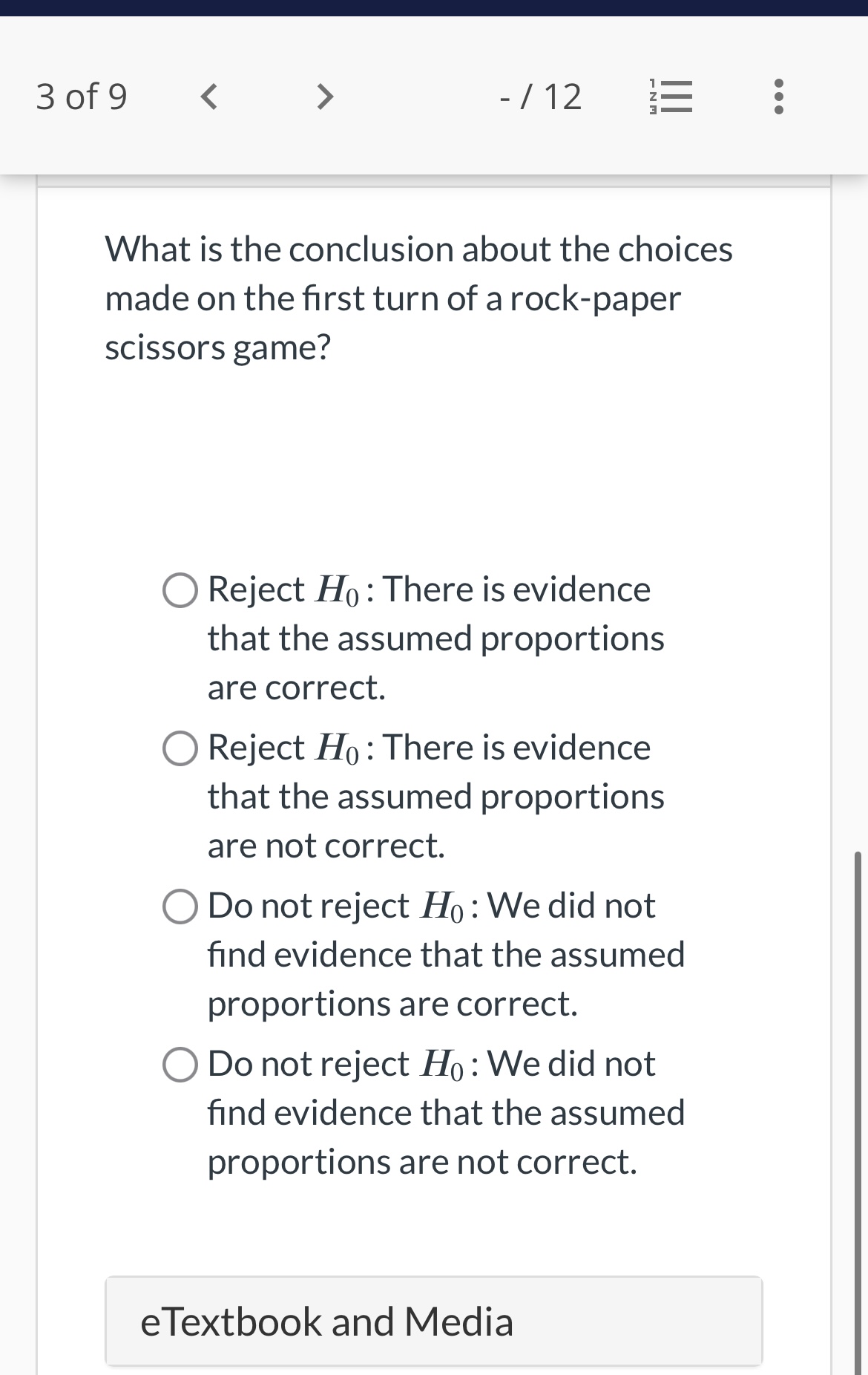 Frequencies for first turn in Rock-Paper- Scissors Part 1 Calculate the chi-square