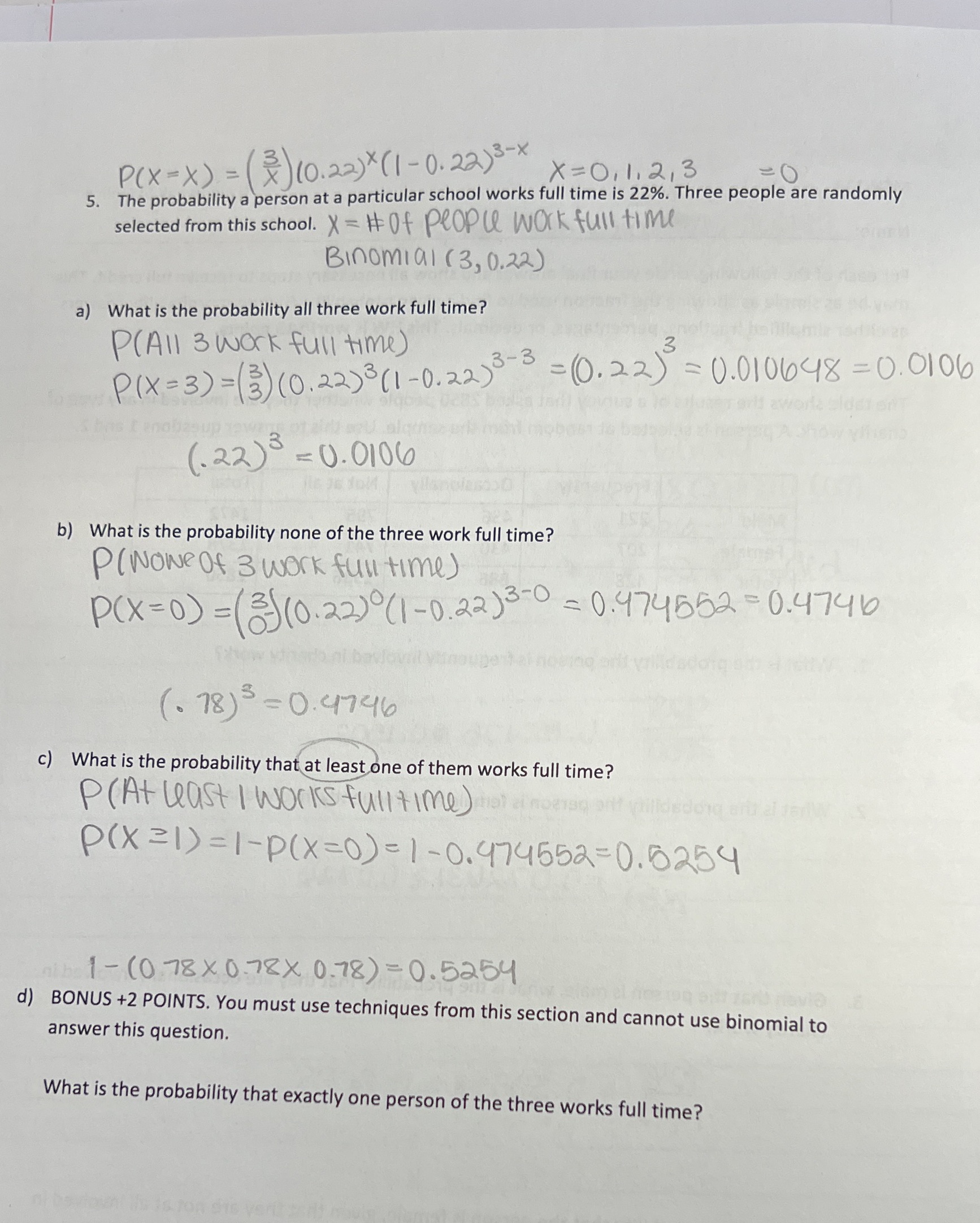 PLEASE ONLY ANSWER QUESTION D P (X - X ) = (