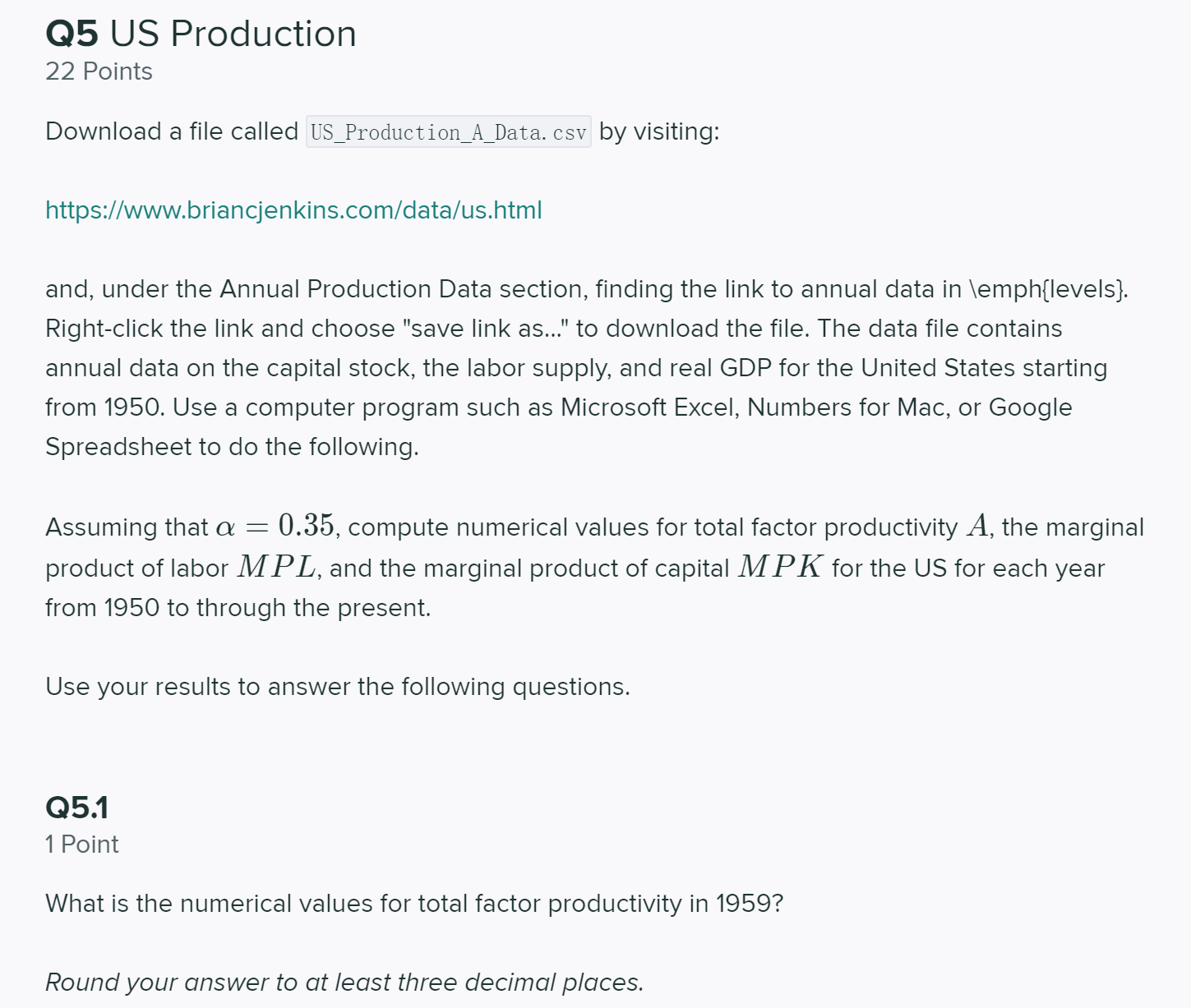 Annual Production Data section, finding the link to annual data in \\emph{levels}.