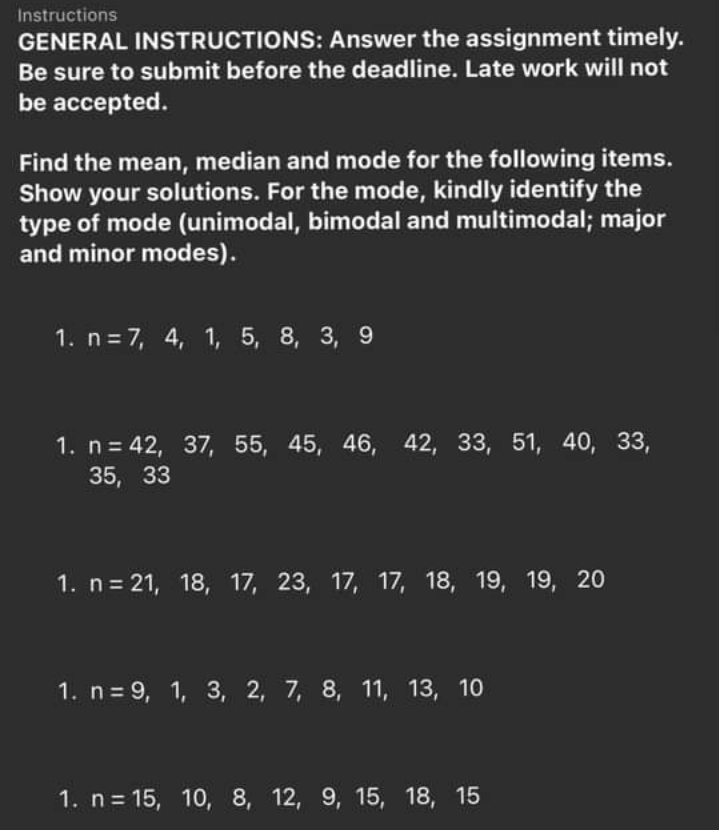 show your accurate solution. Instructions GENERAL INSTRUCTIONS: Answer the assignment timely. Be