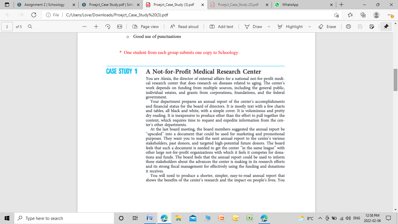 & Assignment 2 | Schoology Proeject_Case Study.pdf | Scho X BE