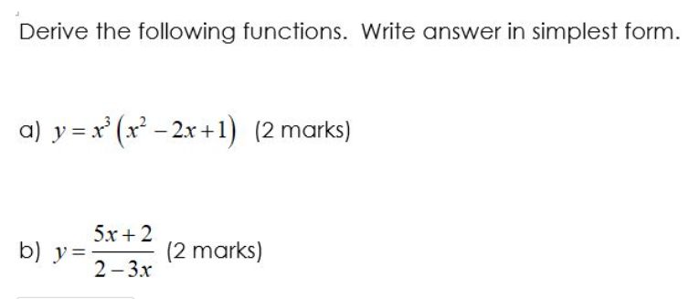 (x -2.x+1) (2 marks) 5x + 2 by= (2 marks) 2-3x