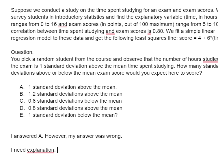 Suppose we conduct a study on the time spent studying for