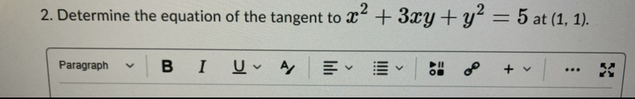 y = 5 at (1, 1). Paragraph B I UVA/ Ev +