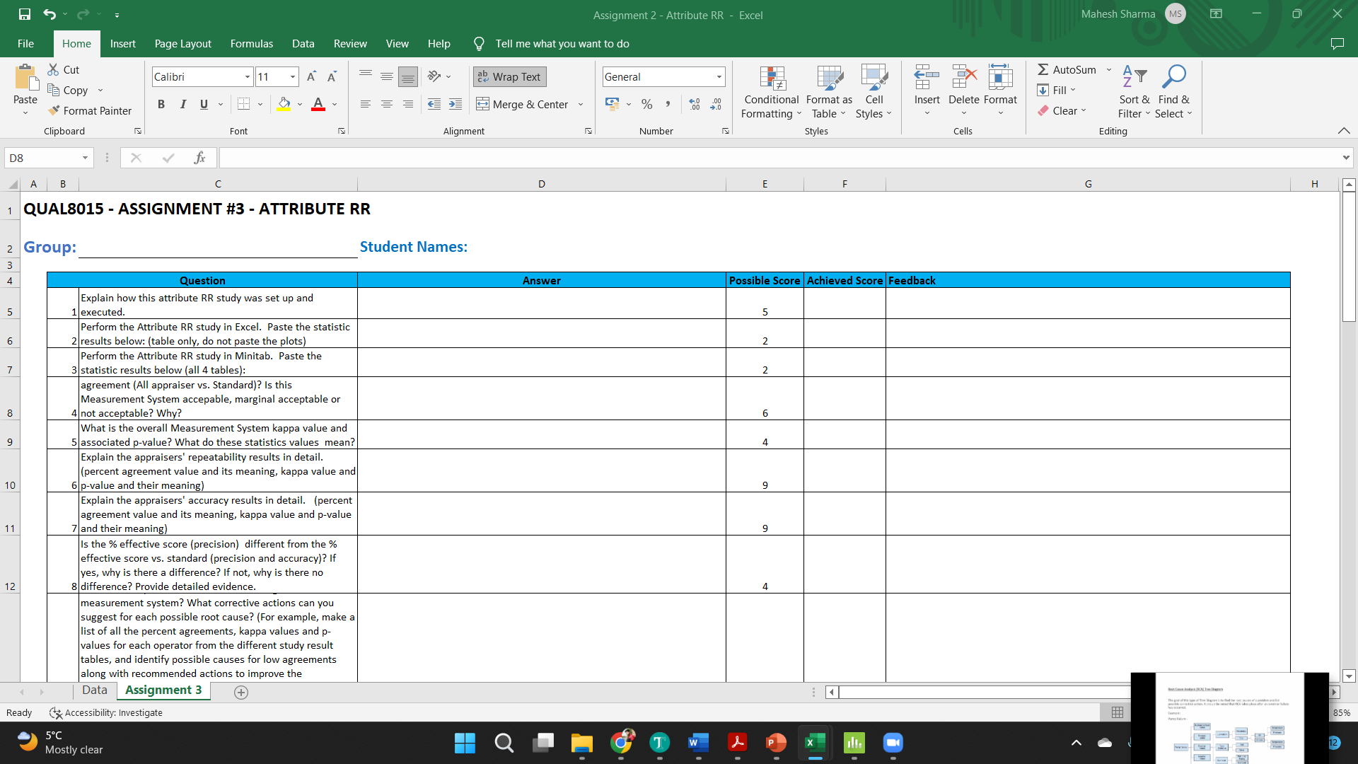  Assignment 2 - Attribute RR - Excel Mahesh Sharma MS File