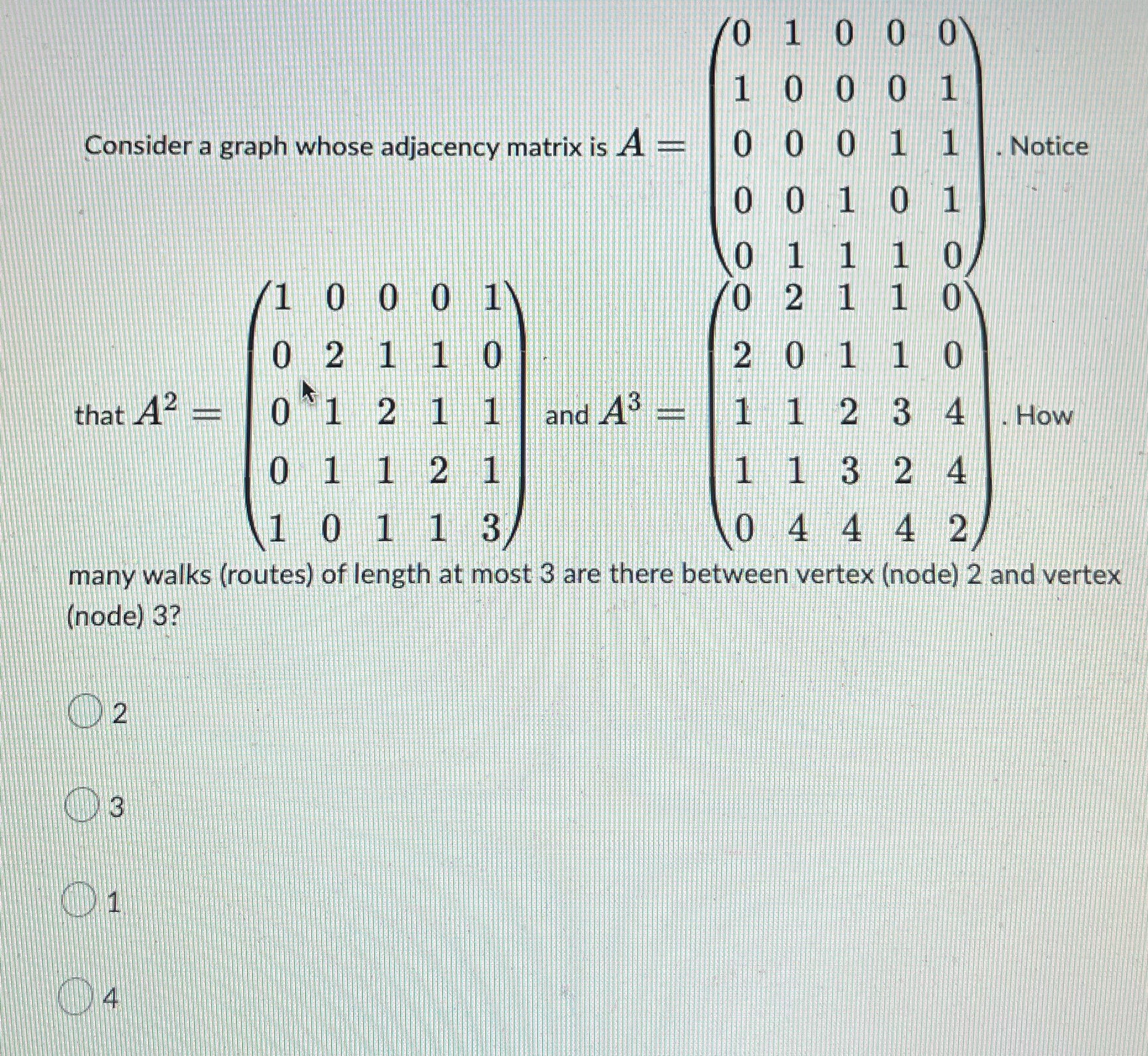  0 0 0 0 1 0 0 0 1 Consider a