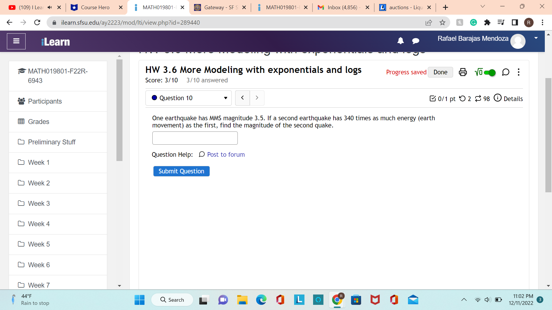 Details Grades A bacteria culture initially contains 2500 bacteria and doubles every