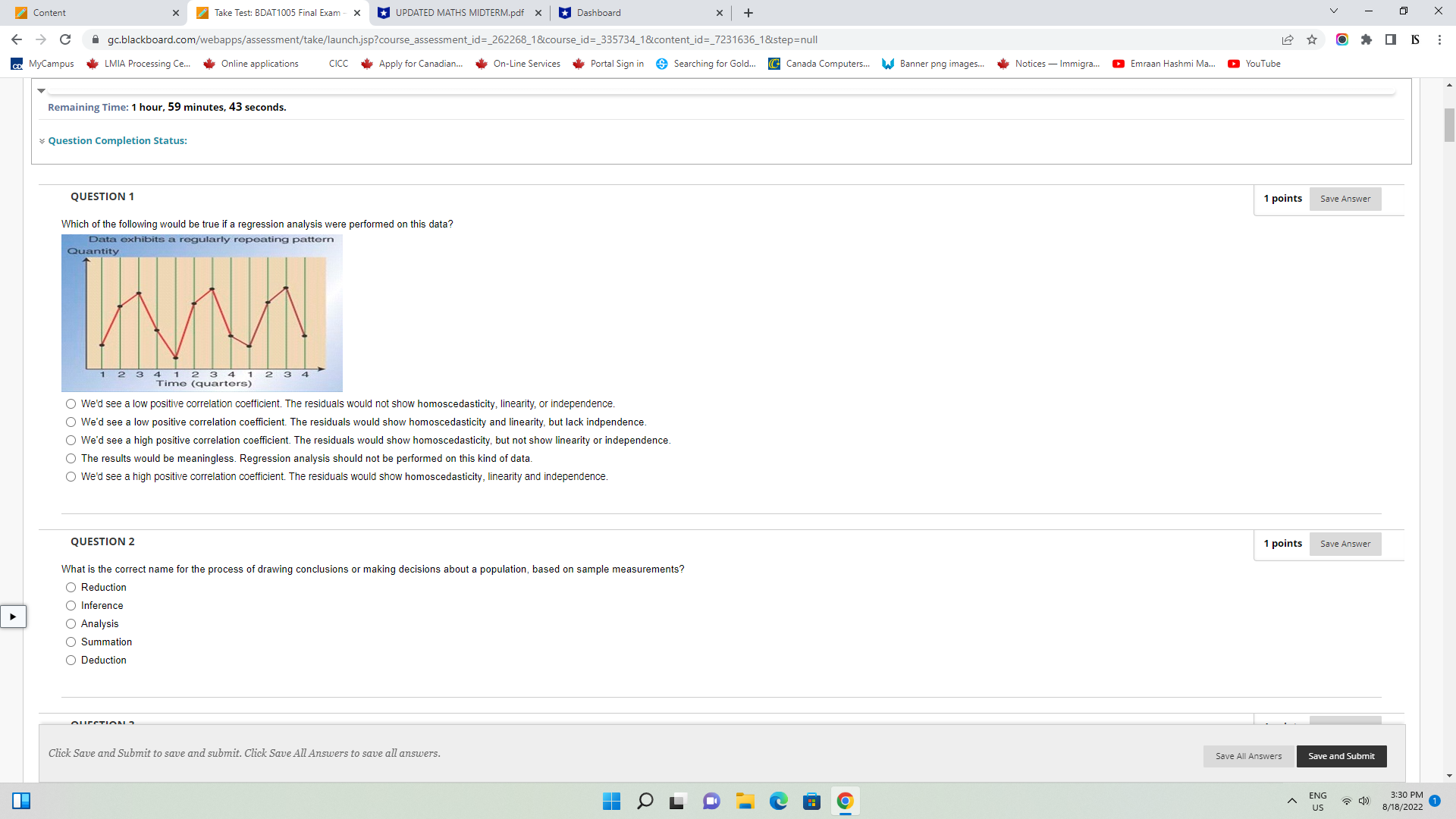 43 seconds. Question Completion Status: QUESTION 1 1 points Save Answer Which