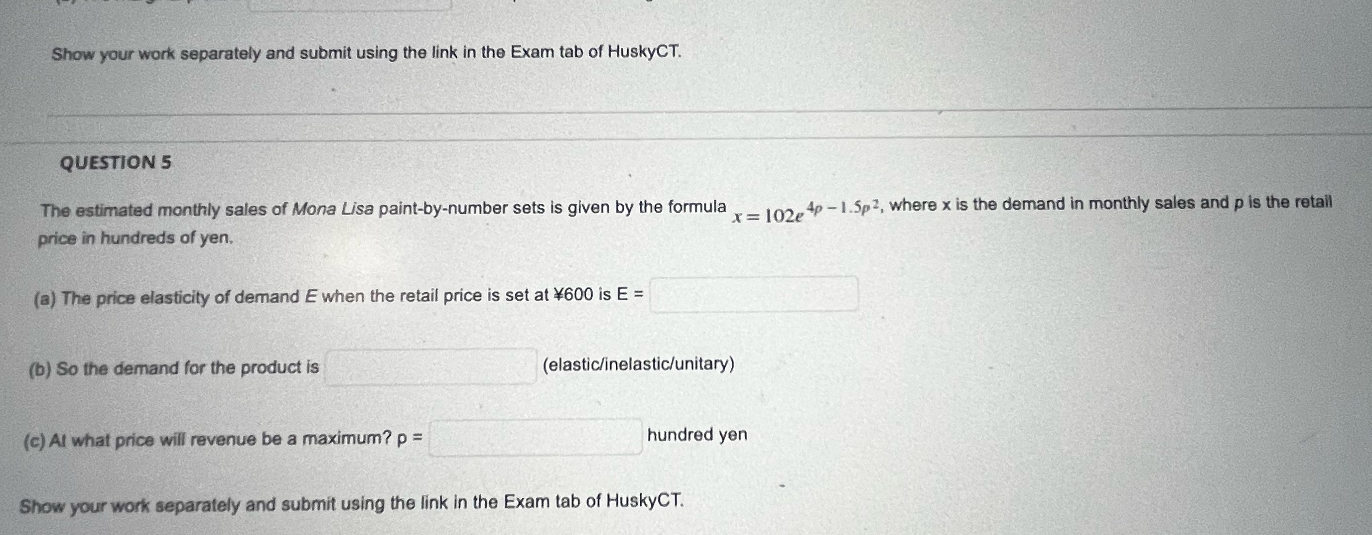 I need assistance Show your work separately and submit using the link